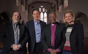 v.li.: Autor Bill Flanagan, Producer Chris Farrell, Bischof Michael Curry, Regisseurin Mary Wharton.