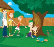 Lawrence Fletcher, Linda Flynn-Fletcher, Candy, Ferb und Phineas