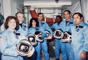 L-R:  Sharon Christa McAuliffe,  Greg Jarvis, Judy Resnik,  Dick Scobee,  Ron McNair, Michael J. Smith,  Ellison S. Onizuka