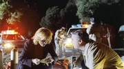 Am Tatort rekonstruieren Catherine (Marg Helgenberger) und Gil (William Petersen) den Tathergang.