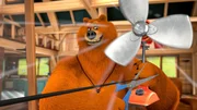 Grizzy hat genug. Die Lemminge spielen mit einem Ventilator und st&ouml;ren ihn beim Fernsehen. Doch er hat schon eine Idee, wie er die Lemminge loswerden kann.