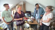 Martin (35), Eva (35), Trödelprofi Sükrü Pehlivan und Karmen (58)