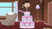 Versteckt in einer Torte glaubt Mr. Bean, dass er zur Party getragen wurde. Jedoch findet er sich nur in seiner eigenen Wohnung wieder.