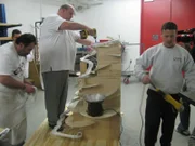 Danny, Mauro and Joey build chocolate river.