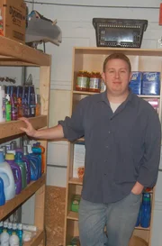 Nathan Engels with his stock pile.