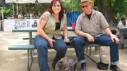 The KittermanÕs and Uggie at the fundraiser for Villalobos Rescue Center.
