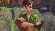 Peter Pan im Wald des Raunens auf Nimmerland.