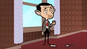 Kaum zu Hause angekommen, stellt Mr. Bean fest, dass sein Eis bereits geschmolzen und auf dem Teppich verteilt ist.