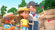 v.li.: Paddington, Judy Brown, Mrs. Bird
