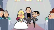 L-R: The bride, the priest, Mr. Bean