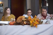 L-R: Logan (Cole Massie); Jimmy DiMeo (John Ross Bowie); Melanie Hertzel (Sarah Chalke)