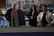 (v.l.n.r.) Alden Parker (Gary Cole); Timothy McGee (Sean Murray); Jessica Knight (Katrina Law); Nick Torres (Wilmer Valderrama)