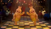 Die Schweine wollen den Tanzpokal um jeden Preis gewinnen und kämpfen mit unfairen Tricks.