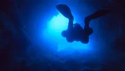A GEAS diver in an underwater cave. (Mandatory photo credit: Guardia Civil)