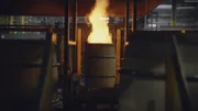 Flames coming out of a whiskey barrel. (National Geographic/Alex Macdonald)