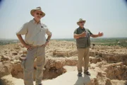 Dead Sea, Jordan - Professor Steven Collins and David Maltzberger at the Dead Sea - Looking at the possibility that Sodom and Gomorrah once stood here.