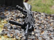 The Chinese AK-47 lays at the ready at the test range.