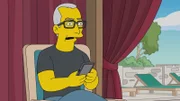 "Die Simpsons", "Bildschirmlos." Die Simpsons verbringen immer mehr Zeit vor den Bildschirmen. Vertieft in eine Fernsehshow,  übersehen sie, das ein Nachbar unter einem umgefallenen Baum in ihrem Garten feststeckt. Als Maggie unter dem Suchtverhalten zu leiden beginnt, zieht Marge die Notbremse und verordnet allen ein Bildschirm-Verbot. Nur eine halbe Stunde pro Woche dürfen sie vor den Geräten verbringen. Bald zeigt sich allerdings, dass Marge ihre eigene Vorschrift unterwandert.