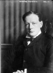 Portät von Winston Churchill.