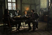(v.l.n.r.) D'Artagnan (Luke Pasqualino); Athos (Tom Burke); Aramis (Santiago Cabrera)