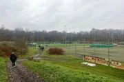 Die Spiele der BSG Chemie Fußballerinnen finden auf einem Nebenplatz statt.
