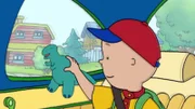 Caillou freut sich auf den Besuch im Dinosauriermuseum.