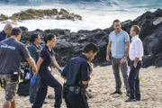 Adam, Junior and Tani travel to the bottom of the Pacific Ocean when a murder takes place in a remote underwater lab, and the killer may still be on board, on HAWAII FIVE-0. Pictured L to R: Kimee Balmilero as Noelani Cunha, Alex O'Loughlin as Steve McGarrett and Scott Caan as Danny "Danno" Williams.