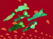 L-R: Amy, Hermes, Doctor Zoidberg, Fry, Leela, Bender