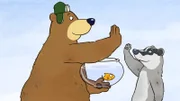 Dr. Brumm, Dachs und Pottwal freuen sich über die erfolgreiche Rettungsaktion.