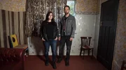 Katrina Weidman and Nick Groff inside the Skegness Hell House.