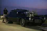 Monza preps his car for race night.