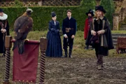 L-R: Mary Villiers, George Villiers und King James I.