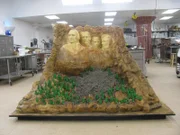 Completed Mt. Rushmore cake.