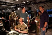 Standing L - R: Sgt. Michael Stonebridge (Philip Winchester), Sgt. Julia Richmond (Michelle Lukes), Sgt. Damien Scott (Sullivan Stapleton)
