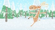 Hubert ist in einen schlimmen Sturm geraten, der ihn nach und nach komplett mit Schnee einpudert.