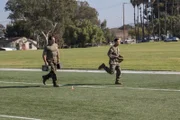 Tim Kennedy (l) completes the Combat Fitness Test to see if he meets the requirements to join an EOD raid.