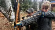 About to shoot an arrow.