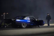 Dominator performs a burnout.