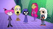 v.li.: Jinx, Terra, Raven, Starfire, Ravager