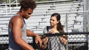 Sean Taylor and his girlfriend on the practice field.