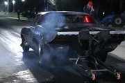 The Reaper performs a burnout.