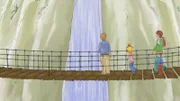 Der Wasserfall in einer Klamm ist für Conni und ihre Familie spektakulär.