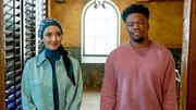 Special Agent Fatima Namazi (Medalion Rahimi, l.); Devin Roundtree (Caleb Castille, r.)