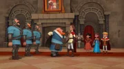 Lord Gutfred (4.v.li) erzählt Richard (4.v.re.), dass Robin seinen Goldtransport angegriffen hat. Eigentlich sollte Robin ihn bewachen.