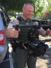 Behind the scenes of Officer Jon Horn framing his shot.