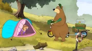 Dr. Brumm bei Gemüsetauschen mit Bibi. Und wieder keine Aubergine dabei.