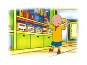 Caillou hat im Kaufhaus endlich seine roten Stifte gefunden.