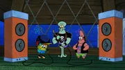 L-R: SpongeBob, Squidward, Patrick