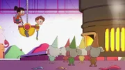 Mats entdeckt Gnome, die im Keller eines Bonbon-Ladens gefangen gehalten werden.