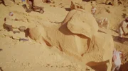 Sensationsfund in den Steinbrüchen von Dschabal as-Silsila: Die Widderkopf-Sphinx ist über 3.000 Jahre alt und wurde nie vollendet.